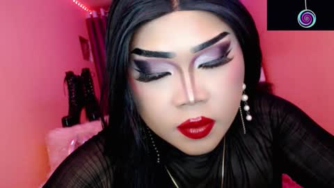 Snapshot of amiadoll chatting on 10.28.25 Queen Mireska online show from 10.28.25