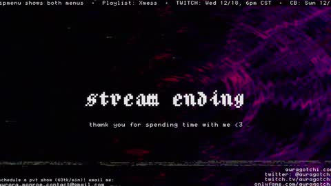 Snapshot of auragotchi chatting on 12.15.24 Aurora Aura online show from 12.15.24