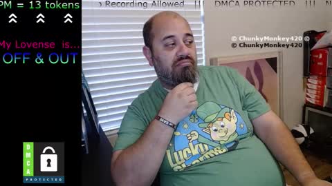 Snapshot of chunkymonkey420 chatting on 03.10.25 Spencer Smokey Bear online show from 03.10.25