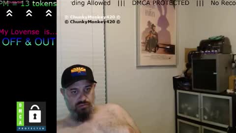 Snapshot of chunkymonkey420 chatting on 03.25.26 Spencer Smokey Bear online show from 03.25.26