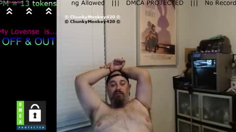 Snapshot of chunkymonkey420 chatting on 03.27.26 Spencer Smokey Bear online show from 03.27.26