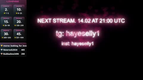 Snapshot of ella_hayes chatting on 02.13.25 Ella NEXT STREAM 1TH DECEMBER 1200 - 0800 AM AT MOSCOW TIME online show from 02.13.25