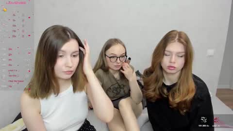 Snapshot of eumomino chatting on 02.27.25 Veronica Tiia Lilith left to right online show from 02.27.25