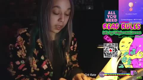 Snapshot of highnesscanna chatting on 01.25.25 HiGHNESS CANNA online show from 01.25.25
