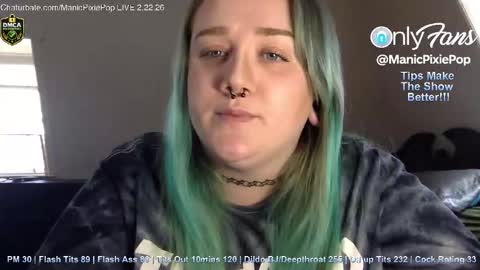 Snapshot of manicpixiepop chatting on 02.22.26 ManicPixiePop online show from 02.22.26