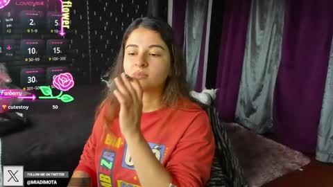 Snapshot of miadimota chatting on 02.21.26 Mia online show from 02.21.26