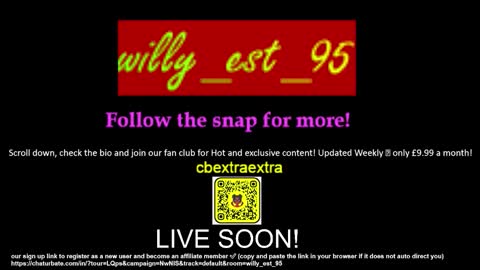 Snapshot of willy_est_95 chatting on 01.13.26 willy_est_95 online show from 01.13.26
