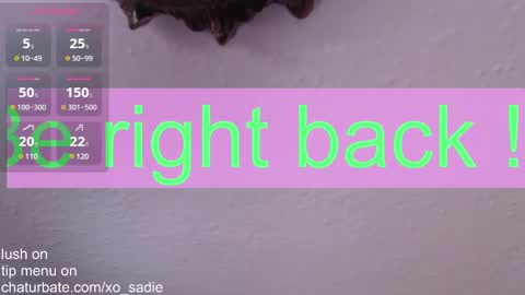 Snapshot of xo_sadie chatting on 02.09.25 Xo Sadie online show from 02.09.25