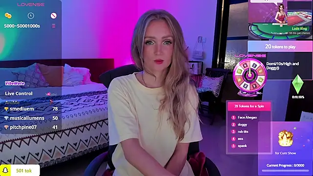 Snapshot of PrincessVS chatting on 01.25.25 PrincessVS online show from 01.25.25