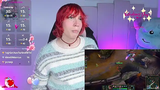 Snapshot of -kisa_ chatting on 02.15.25 -kisa online show from 02.15.25