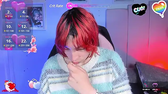 Snapshot of -kisa_ chatting on 02.22.25 -kisa online show from 02.22.25