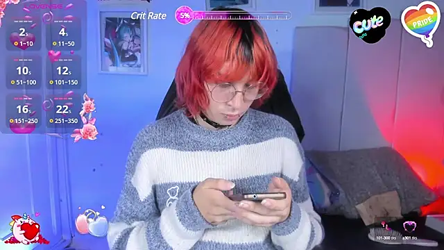 Snapshot of -kisa_ chatting on 02.26.25 -kisa online show from 02.26.25