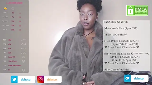 Snapshot of dchcco chatting on 10.20.25 dchcco online show from 10.20.25