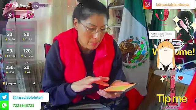 Snapshot of LaInsaciableIntensa chatting on 03.01.25 LaInsaciableIntensa online show from 03.01.25